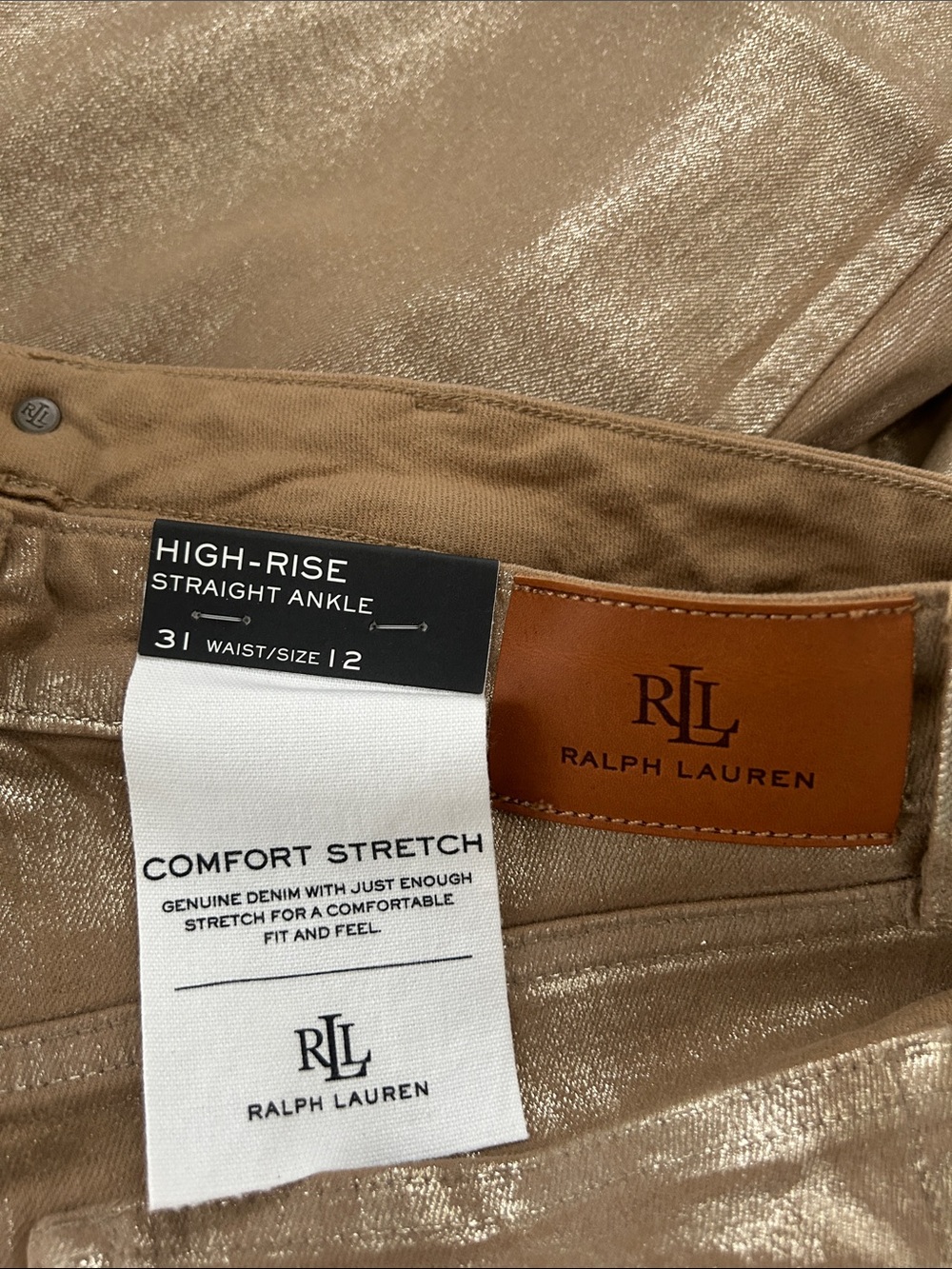 Ralph Lauren Metallic Bronze Boot-Cut Jeans - Picture 3 of 3